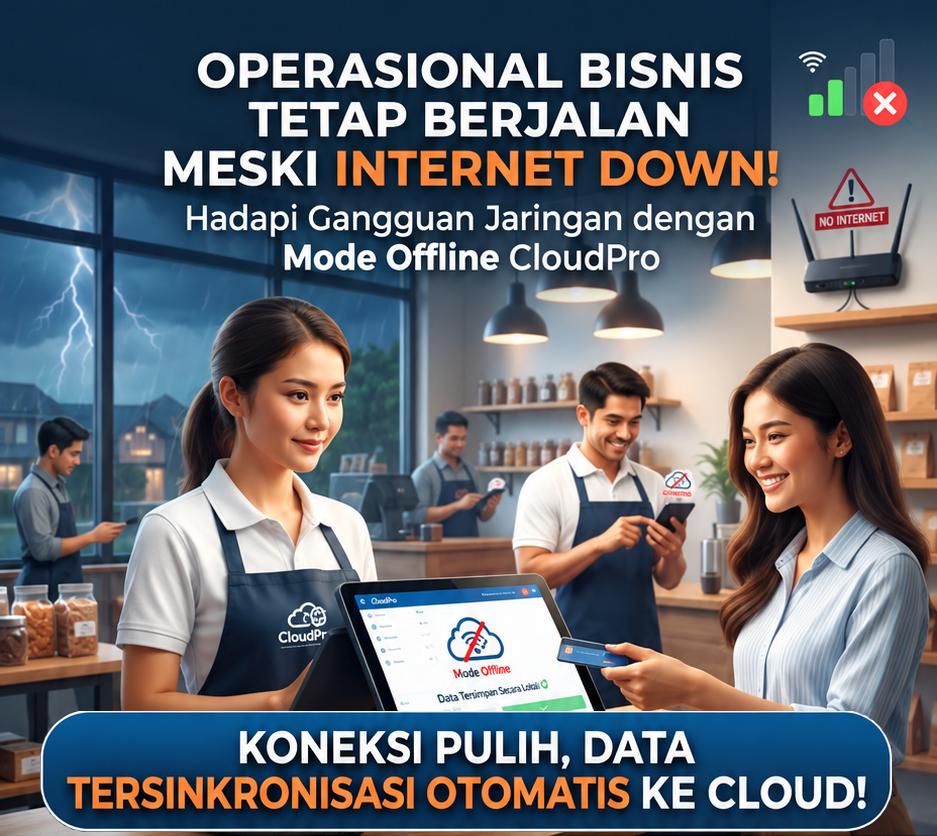 Operasional Bisnis Tetap Ngebut Tanpa Takut Internet Anjlok: Keunggulan Fitur Offline Mode CloudPro Solution